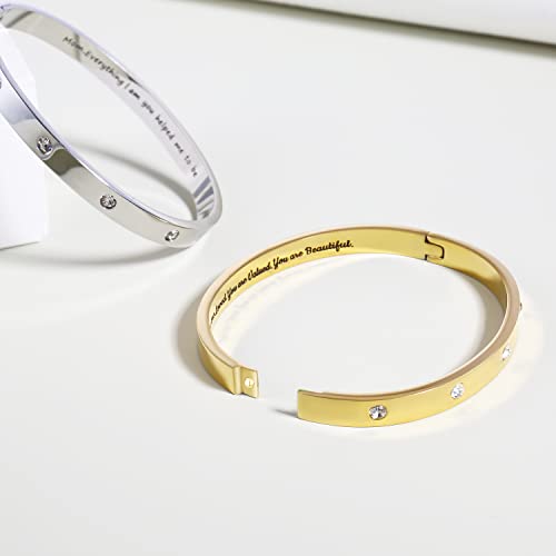 CONRAN KREMIX Gold Cuff Bangle For Women Girls 18K Real Gold Filled Bracelets Inspirational Fashion Jewelry For Women Trendy