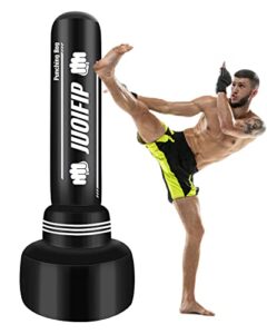 juoifip freestanding punching bags for adults - 69" heavy bag with stand men standing boxing inflatable kickboxing training mma muay thai fitness