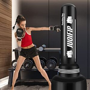 JUOIFIP Freestanding Punching Bags for Adults - 69" Heavy Bag with Stand Men Standing Boxing Inflatable Kickboxing Training MMA Muay Thai Fitness