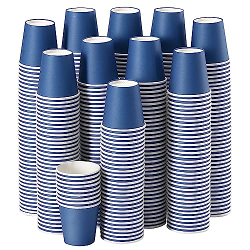 SIUQ 600 Pack 3 oz Paper Cups, Disposable Bathroom Cups, Small Mouthwash Cups, First Taste Cup Hot/Cold Beverage Drinking Cup for Party, Picnic, BBQ, Travel, and Communion (Navy Blue)