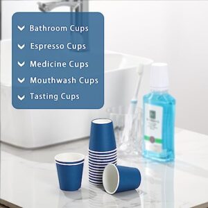 SIUQ 600 Pack 3 oz Paper Cups, Disposable Bathroom Cups, Small Mouthwash Cups, First Taste Cup Hot/Cold Beverage Drinking Cup for Party, Picnic, BBQ, Travel, and Communion (Navy Blue)