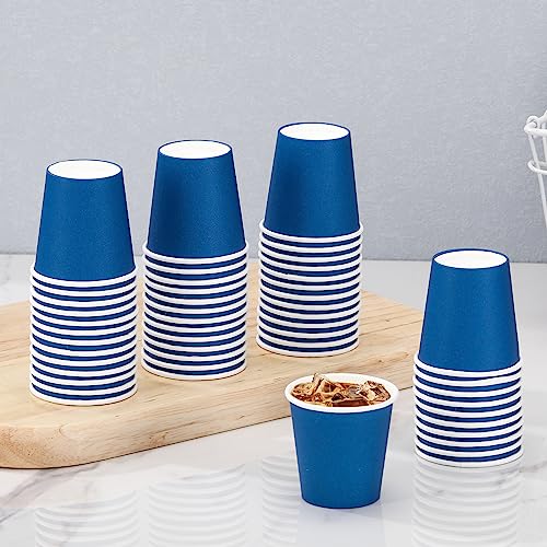 SIUQ 600 Pack 3 oz Paper Cups, Disposable Bathroom Cups, Small Mouthwash Cups, First Taste Cup Hot/Cold Beverage Drinking Cup for Party, Picnic, BBQ, Travel, and Communion (Navy Blue)