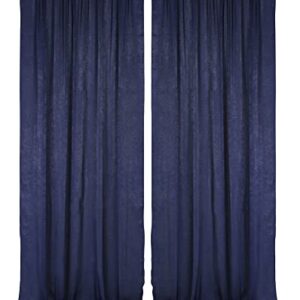 Cytdkve 2 Panels 4.8 Feet x 10 Feet Navy Blue Velvet-Like Wedding Backdrop Curtain Drapes, Silky Soft Window Curtains Panels for Wedding Ceremony Birthday Party Decorations