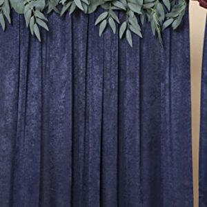 Cytdkve 2 Panels 4.8 Feet x 10 Feet Navy Blue Velvet-Like Wedding Backdrop Curtain Drapes, Silky Soft Window Curtains Panels for Wedding Ceremony Birthday Party Decorations