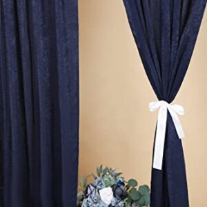 Cytdkve 2 Panels 4.8 Feet x 10 Feet Navy Blue Velvet-Like Wedding Backdrop Curtain Drapes, Silky Soft Window Curtains Panels for Wedding Ceremony Birthday Party Decorations