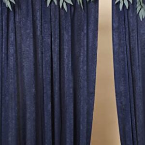 Cytdkve 2 Panels 4.8 Feet x 10 Feet Navy Blue Velvet-Like Wedding Backdrop Curtain Drapes, Silky Soft Window Curtains Panels for Wedding Ceremony Birthday Party Decorations