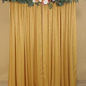Cytdkve 2 Panels 4.8 Feet x 10 Feet Deep Gold Velvet-Like Wedding Backdrop Curtain Drapes, Silky Soft Window Curtains Panels for Wedding Ceremony Birthday Party Decorations
