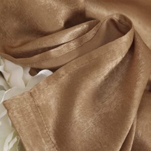 Cytdkve 2 Panels 4.8 Feet x 10 Feet Gold Brown Velvet-Like Wedding Backdrop Curtain Drapes, Silky Soft Window Curtains Panels for Wedding Ceremony Birthday Party Decorations