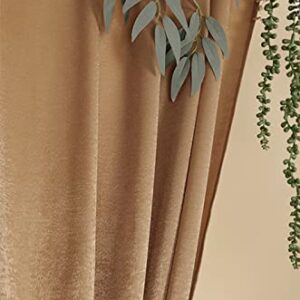 Cytdkve 2 Panels 4.8 Feet x 10 Feet Gold Brown Velvet-Like Wedding Backdrop Curtain Drapes, Silky Soft Window Curtains Panels for Wedding Ceremony Birthday Party Decorations