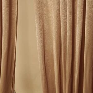 Cytdkve 2 Panels 4.8 Feet x 10 Feet Gold Brown Velvet-Like Wedding Backdrop Curtain Drapes, Silky Soft Window Curtains Panels for Wedding Ceremony Birthday Party Decorations