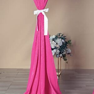 Cytdkve 2 Panels 4.8 Feet x 10 Feet Fushia Velvet-Like Wedding Backdrop Curtain Drapes, Silky Soft Window Curtains Panels for Wedding Ceremony Birthday Party Decorations