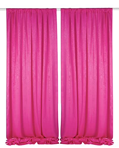 Cytdkve 2 Panels 4.8 Feet x 10 Feet Fushia Velvet-Like Wedding Backdrop Curtain Drapes, Silky Soft Window Curtains Panels for Wedding Ceremony Birthday Party Decorations