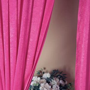 Cytdkve 2 Panels 4.8 Feet x 10 Feet Fushia Velvet-Like Wedding Backdrop Curtain Drapes, Silky Soft Window Curtains Panels for Wedding Ceremony Birthday Party Decorations