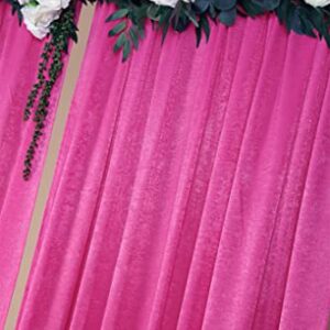 Cytdkve 2 Panels 4.8 Feet x 10 Feet Fushia Velvet-Like Wedding Backdrop Curtain Drapes, Silky Soft Window Curtains Panels for Wedding Ceremony Birthday Party Decorations