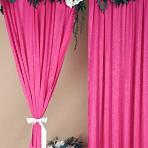 Cytdkve 2 Panels 4.8 Feet x 10 Feet Fushia Velvet-Like Wedding Backdrop Curtain Drapes, Silky Soft Window Curtains Panels for Wedding Ceremony Birthday Party Decorations