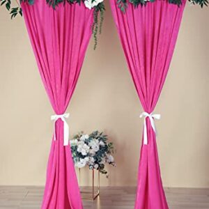 Cytdkve 2 Panels 4.8 Feet x 10 Feet Fushia Velvet-Like Wedding Backdrop Curtain Drapes, Silky Soft Window Curtains Panels for Wedding Ceremony Birthday Party Decorations