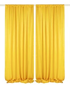 cytdkve 2 panels 4.8 feet x 10 feet gold velvet-like wedding backdrop curtain drapes, silky soft window curtains panels for wedding ceremony birthday party decorations