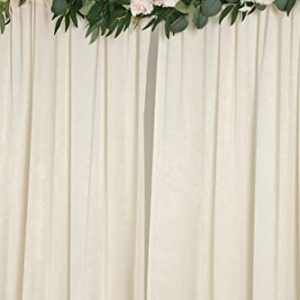 Cytdkve 2 Panels 4.8 Feet x 10 Feet Butter Cream Velvet-Like Wedding Backdrop Curtain Drapes, Silky Soft Window Curtains Panels for Wedding Ceremony Birthday Party Decorations