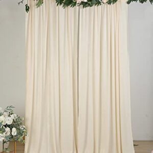 Cytdkve 2 Panels 4.8 Feet x 10 Feet Butter Cream Velvet-Like Wedding Backdrop Curtain Drapes, Silky Soft Window Curtains Panels for Wedding Ceremony Birthday Party Decorations