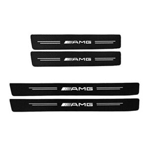 Car Stickers for Car Door Threshold Protection with AMG Logo,4PCS Carbon Fiber Door Sill Scuff Plate Protective Covers, Self-Adhesive Door Entry Guard Stickers, Interior Accessories Anti-Collision