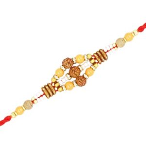 Handmade Raksha Bandhan Rakhi for Brother | Designer Rakhi Bracelet Handmade Rakhi | Rakhi for Brother made Kundan Multicolor Beads for Indian Festival Raksha Bandhan (Design5)