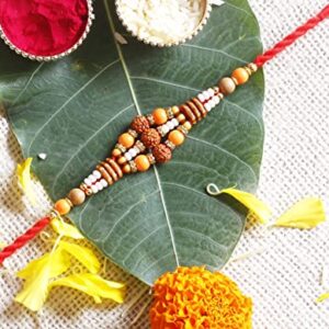 Handmade Raksha Bandhan Rakhi for Brother | Designer Rakhi Bracelet Handmade Rakhi | Rakhi for Brother made Kundan Multicolor Beads for Indian Festival Raksha Bandhan (Design5)