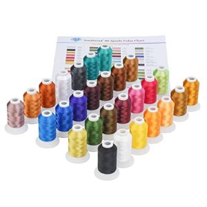 Simthread Polyester Embroidery Thread, 28 Spools Embroidery Machine Thread, 500M (550Y) Each Thread Spool, Colors Compatible with Janome & Robison-Anton Colors 28 Janome Colors-3