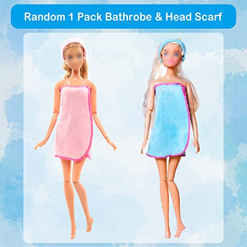 Lot 26 Pack Doll Clothes and Accessories Beach Bathing Set Including 5 Swimsuit 1 Bathrobe 2 Swimming Rings with 18 pcs Glasses Shoes Drinks for 11.5 inch Girl Dolls