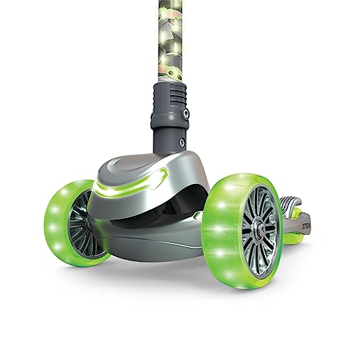 Jetson Disney Grogu™ 3-Wheel Kick Kids Scooter, LED Lights on Stem & Light-Up Wheels, Lightweight Frame, Height-Adjustable Handlebar, Lean-to-Steer System, Easy-Fold Mechanism, Ages 3+, JBYOD-3KIK