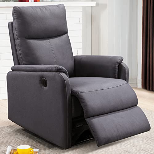 Electric Power Recliner Chair with USB Port,Fabric Ergonomic Lounge Single Sofa Seat Chair,Home Theater Seating with Recliner Function for Small Room 35.4" D x 30" W x 39.8" H