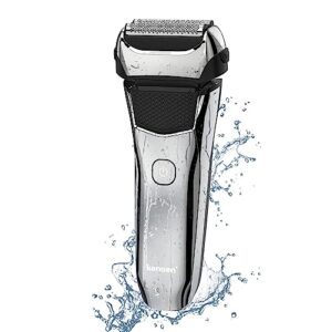 electric razor for men, kensen rechargeable wet/dry foil electric shaver, led display ipx6 waterproof men's electric shaver with pop-up trimmer