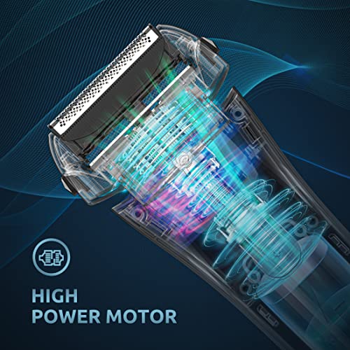 Electric Razor for Men, KENSEN Rechargeable Wet/Dry Foil Electric Shaver, LED Display IPX6 Waterproof Men's Electric Shaver with Pop-up Trimmer