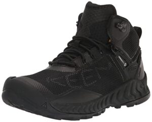 keen men's nxis evo mid height waterproof hiking boots, triple black, 11.5