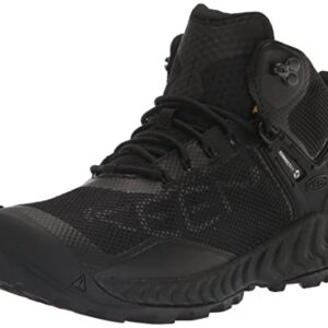 KEEN Men's NXIS Evo Mid Height Waterproof Hiking Boots, Triple Black, 11.5