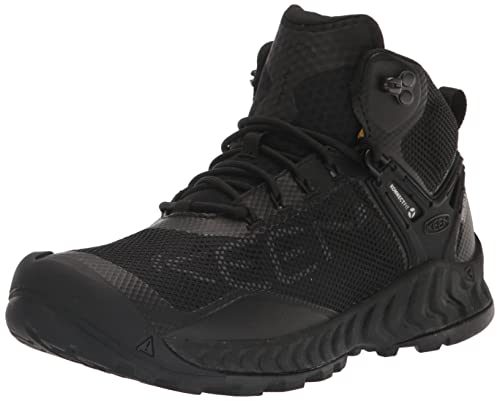 KEEN Men's NXIS Evo Mid Height Waterproof Hiking Boots, Triple Black, 11.5