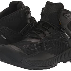 KEEN Men's NXIS Evo Mid Height Waterproof Hiking Boots, Triple Black, 11.5