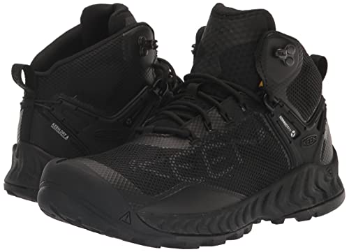 KEEN Men's NXIS Evo Mid Height Waterproof Hiking Boots, Triple Black, 11.5