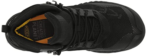 KEEN Men's NXIS Evo Mid Height Waterproof Hiking Boots, Triple Black, 11.5