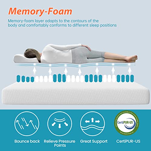 BestMassage 10 in Gel Memory Foam Mattress Mattresses for Cool Sleep & Pressure Relief,Medium Firm Mattresses CertiPUR-US Certified/Bed-in-a-Box,Twin