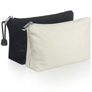 hrx package canvas makeup bag, 2pcs cosmetic zipper pouches travel organizer case for brush purse diaper bag tote bag