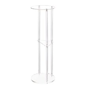 hmyhum clear acrylic drink table for small spaces, martini table for living room, small drink side table, 3 tiers, c shaped, 8" l x 8" w x 26" h