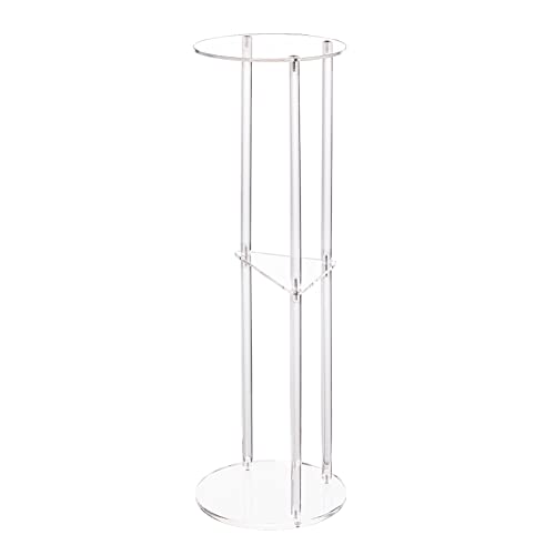 HMYHUM Clear Acrylic Drink Table for Small Spaces, Martini Table for Living Room, Small Drink Side Table, 3 Tiers, C Shaped, 8" L x 8" W x 26" H