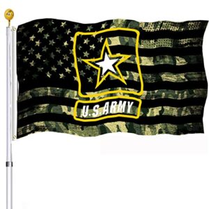 us army camouflage flag 3x5 outdoor made in usa- american united states army star black military flags heavy duty fade resistant banner for outdoor indoor garage wall