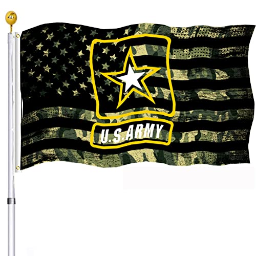 US Army Camouflage Flag 3x5 Outdoor Made in USA- American United States Army Star Black Military Flags Heavy Duty Fade Resistant Banner for Outdoor Indoor Garage Wall