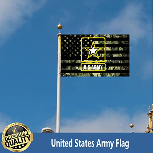 US Army Camouflage Flag 3x5 Outdoor Made in USA- American United States Army Star Black Military Flags Heavy Duty Fade Resistant Banner for Outdoor Indoor Garage Wall
