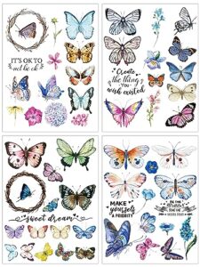 4 sheets delicate butterfly rub on transfer 12 x 16 '' vintage flower papillion collection rub on transfers for furniture and crafts decals for furniture craft party home diy arts