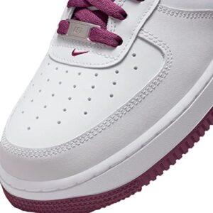 Nike mens Air Force 1 07 Leather Trainers, White/Light Bordeaux-white, 10