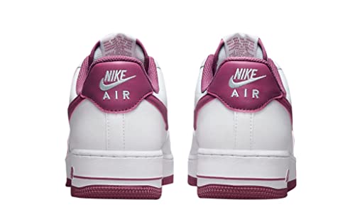 Nike mens Air Force 1 07 Leather Trainers, White/Light Bordeaux-white, 10