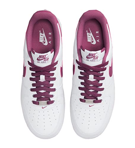 Nike mens Air Force 1 07 Leather Trainers, White/Light Bordeaux-white, 10