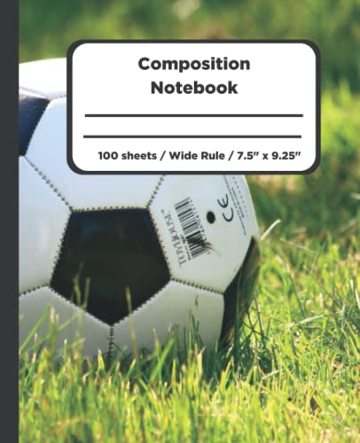 Composition Notebook For Kids: It's Reading Time Wide Ruled Soccer Me Style